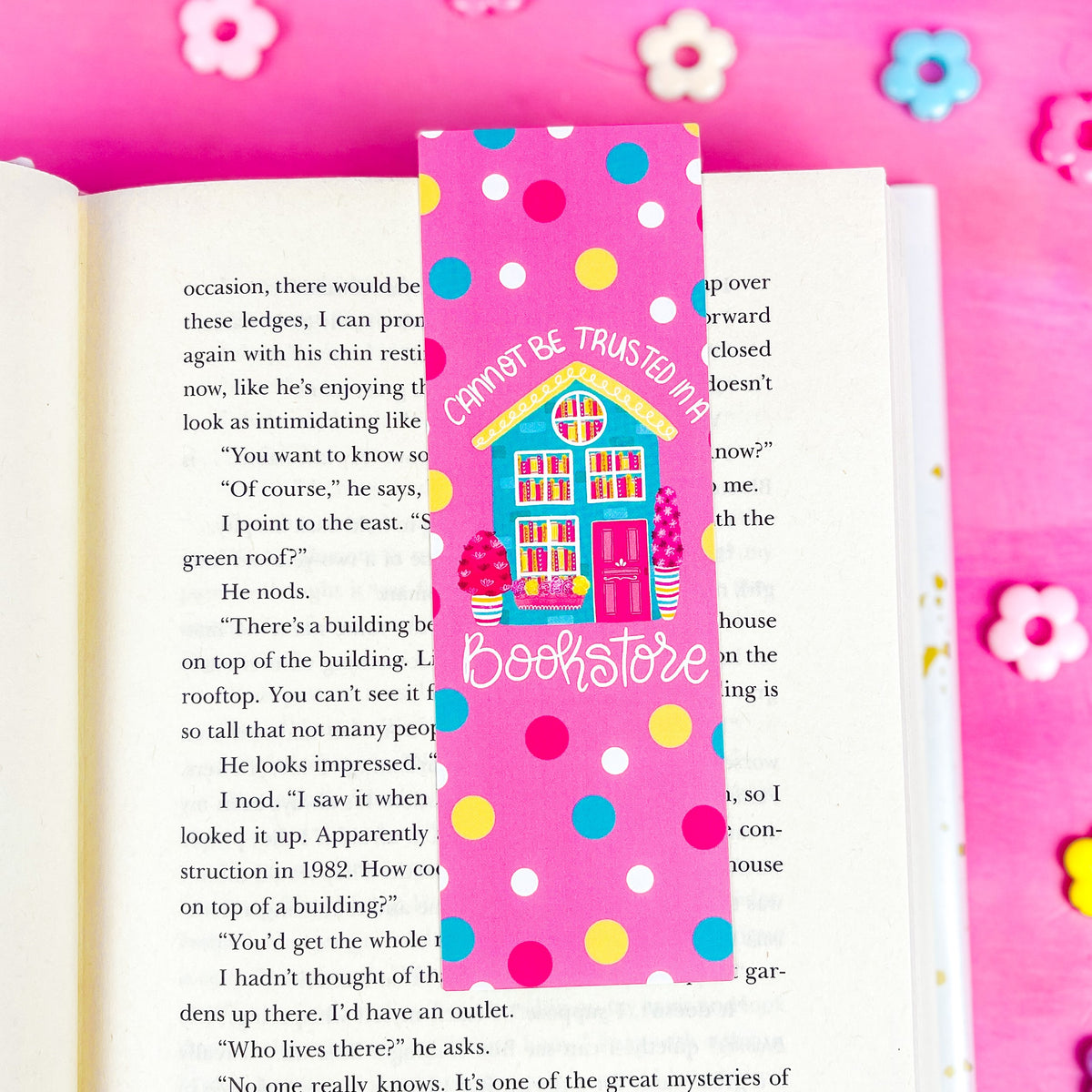 Cannot Be Trusted in a Bookstore Bookmark Emily Cromwell Designs