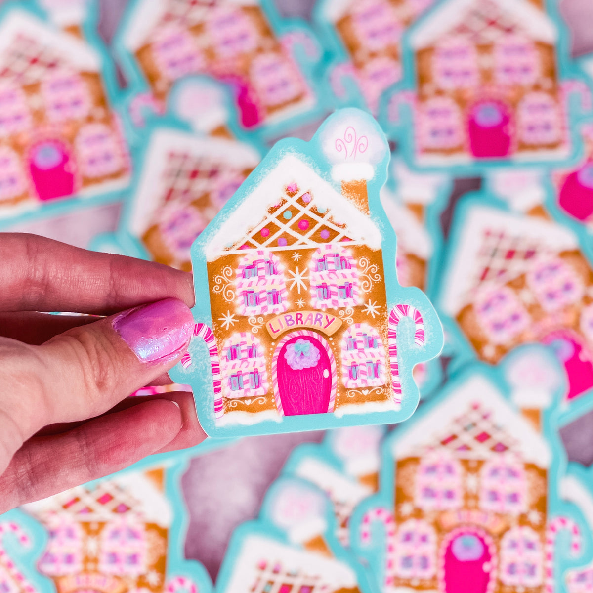Gingerbread Library Vinyl Sticker – Emily Cromwell Designs