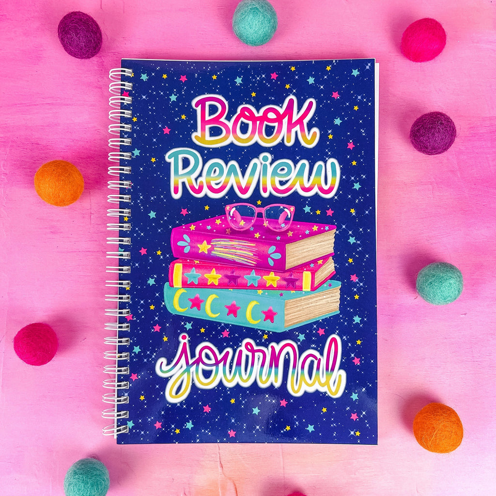 Colorful Book Stack Book Review Journal – Emily Cromwell Designs