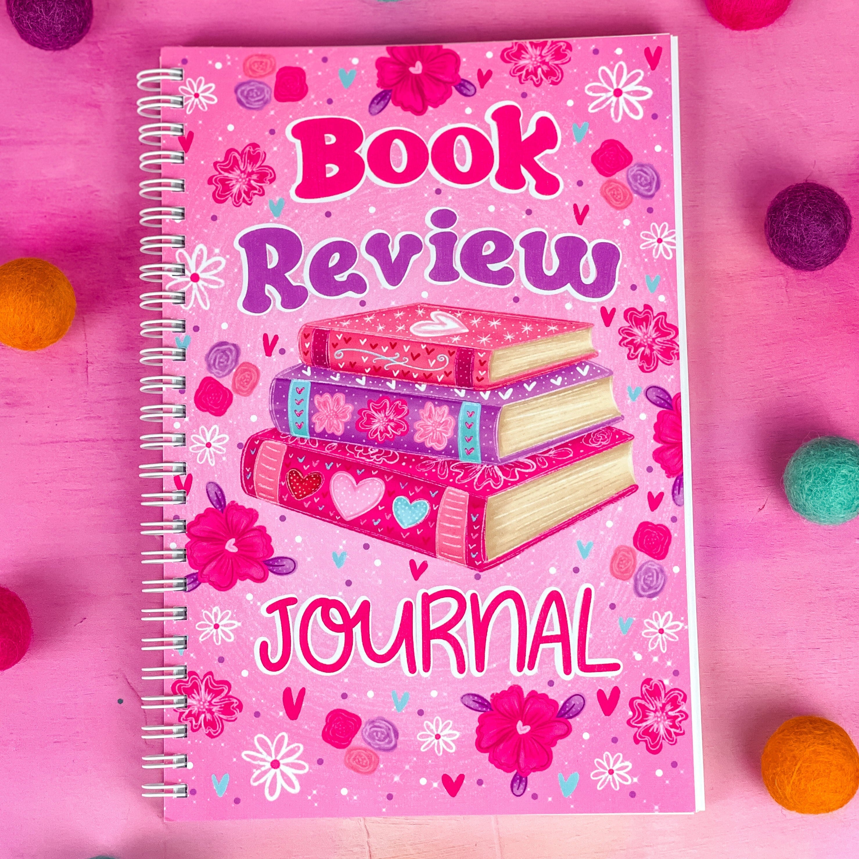 Pink Floral Book Review Journal โ Emily Cromwell Designs