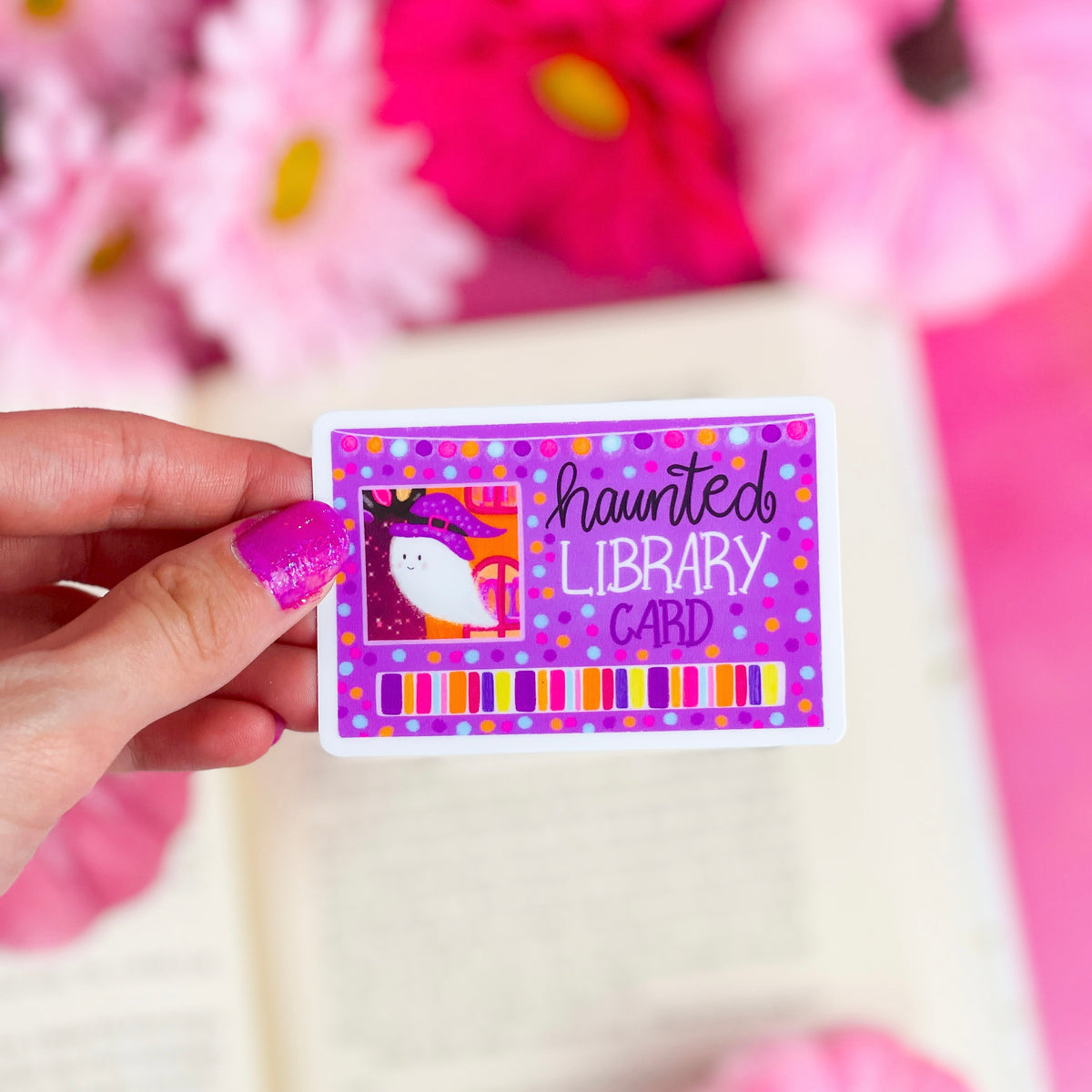 Haunted Library Card Vinyl Sticker – Emily Cromwell Designs