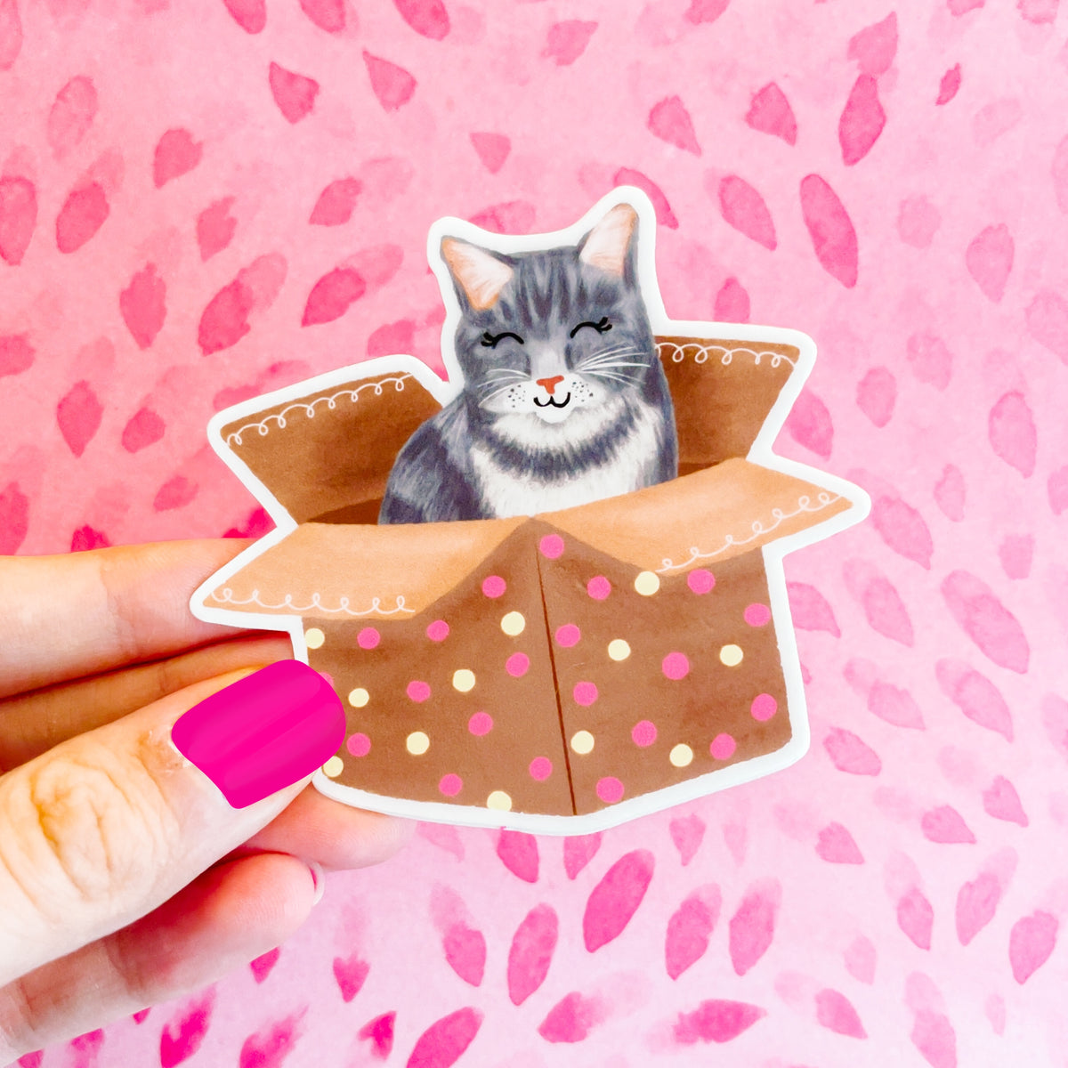 Cat in a Box Vinyl Sticker – Emily Cromwell Designs