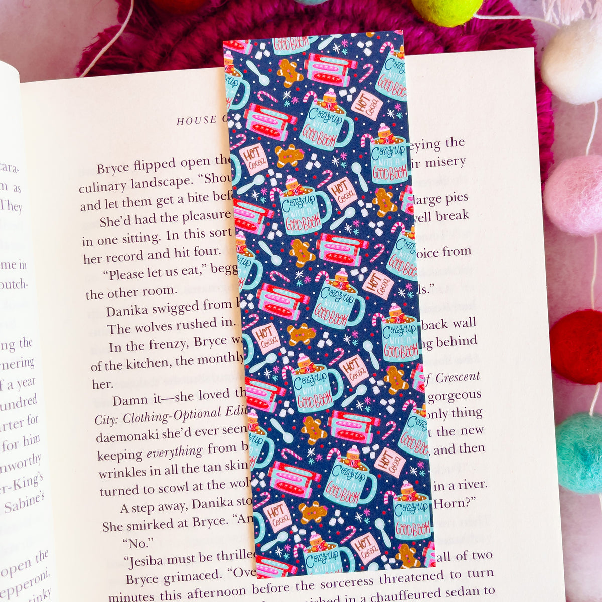 Cozy Up With a Good Book Hot Cocoa Bookmark – Emily Cromwell Designs